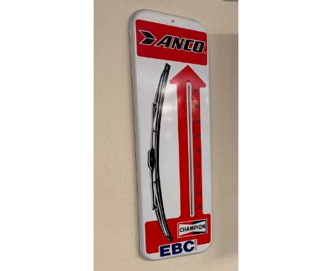 A modern metal forecourt thermometer, 96 cm high  Please see our terms and conditions in relation to collection