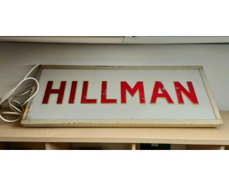 A Hillman showroom lightbox, 91.5 cm wide  Please see our terms and conditions in relation to collection