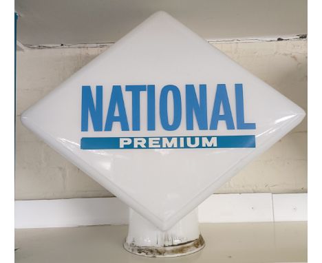 A National Premium lozenge shaped glass petrol pump globe, 48 cm high Please see our terms and conditions in relation to coll