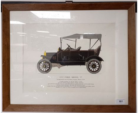 A set of six prints of vintage cars  Please see our terms and conditions in relation to collection