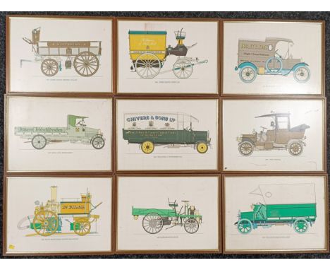A set of nine veteran motoring prints (9)  Please see our terms and conditions in relation to collection