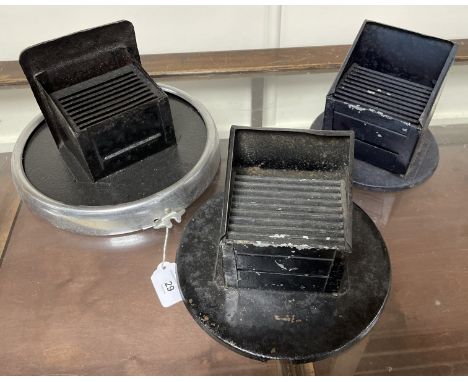 Three WWII era blackout headlamp covers  Please see our terms and conditions in relation to collection