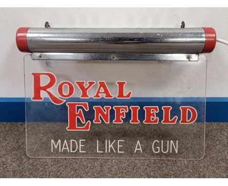 A Royal Enfield Made Like a Gun showroom sign, 39.5 cm wide  Please see our terms and conditions in relation to collection