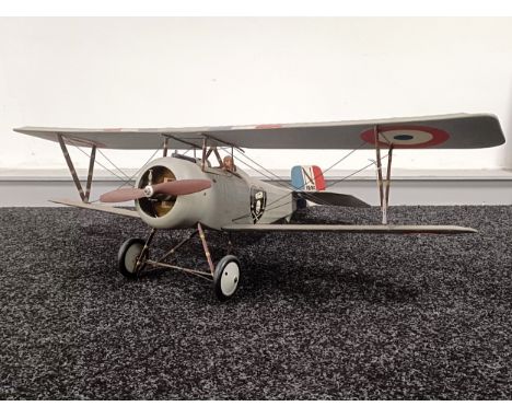 A model of a Newport bi-plane, wingspan 104 cm Please see our terms and conditions in relation to collection appears to be ba
