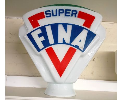 A Super Fina glass pump globe, of triangular form, 47 cm high Please see our terms and conditions in relation to collectionNo