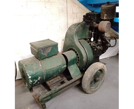 A WWII era generator, used post war on a Somerset farm for years, most likely a Lister or Petter engine  Please see our terms