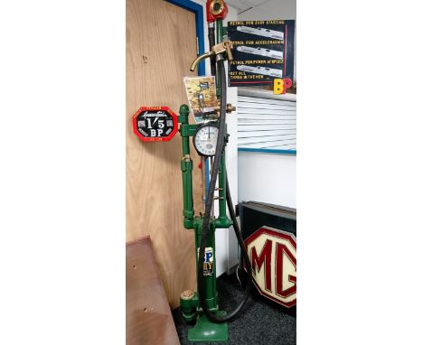 A Gilbert & Barker Type 208 Model 12 hand crank petrol pump, in BP livery  Please see our terms and conditions in relation to