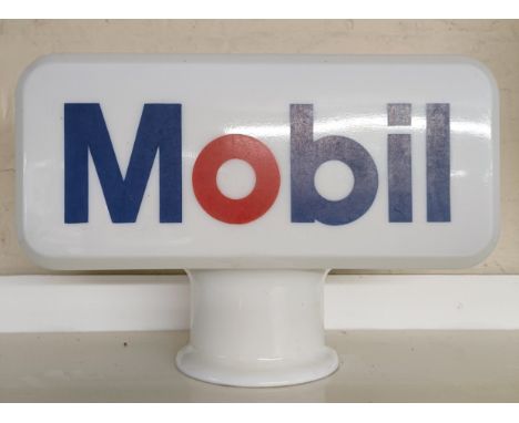 A Mobil glass pump globe, Webb's Industrial Glass Co Ltd, 29 cm high  Please see our terms and conditions in relation to coll