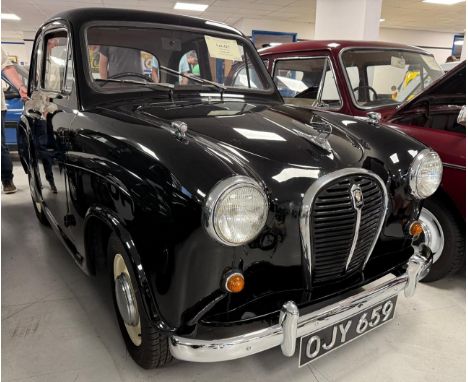 1958 Austin A35Registration number OJY 659Chassis number A285/HCS/88058AMCEngine number 9/U/H.141394Bumpers with the carBlack