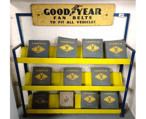 A Goodyear Fan Belts forecourt stand, 65 cm wide  Please see our terms and conditions in relation to collection