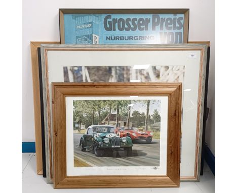 A Porsche 356 at the Monte-Carlo rally 2002, signed, and four other motoring pictures (5)  Please see our terms and condition