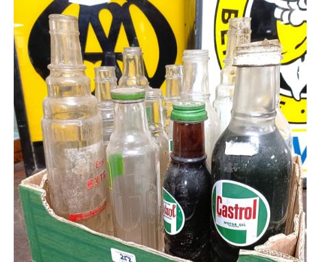 A group of Castrol and other oil bottles (box)  Please see our terms and conditions in relation to collection