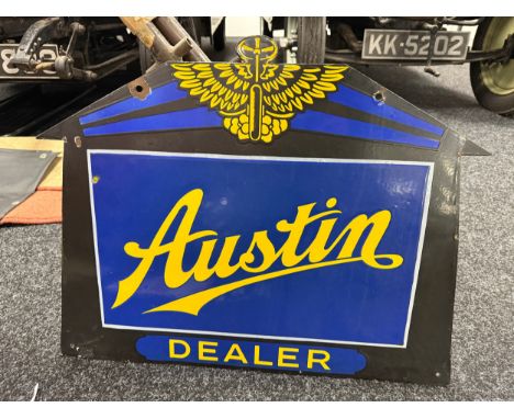 An Austin Dealer double-sided enamel sign, Franco Signs WI, 56 x 70.5 cm