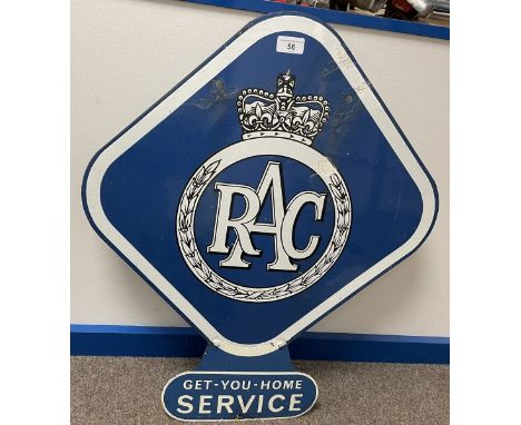 An RAC Get-You-Home Service double sided enamel sign, 69 x 56.5 cm  Please see our terms and conditions in relation to collec