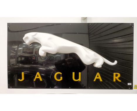 A Jaguar plastic showroom sign, decorated in relief, 72.5 x 137 cm  Please see our terms and conditions in relation to collec