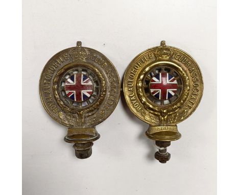 Two Royal Automobile Club Associate car badges (2)  Please see our terms and conditions in relation to collection
