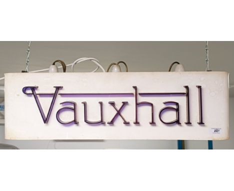 A Vauxhall showroom lightbox, 67 cm wide  Please see our terms and conditions in relation to collection