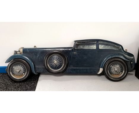 A Bentley Blue Train wooden car profile, 120 cm wide  Please see our terms and conditions in relation to collection