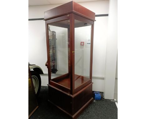 A modern square display cabinet, 71 cm wide x 187 cm high  Please see our terms and conditions in relation to collectionGlass