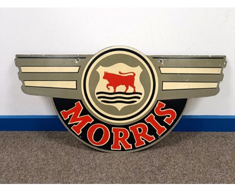 A Morris double sided metal sign, 38 x 72 cm  Please see our terms and conditions in relation to collection