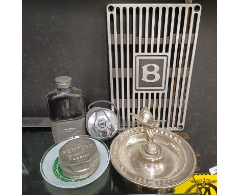 A Frank Dale and Stepsons Rolls-Royce showroom ashtray, 10 cm high, and a group of Bentley related items  Please see our term