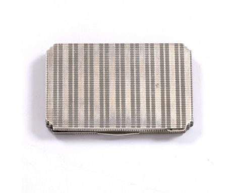 A small Czechoslovakian white metal card case with engine turned decoration, 57 grams