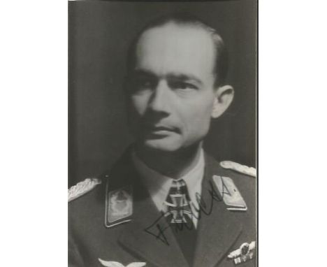 Generalmajor Friedrich Kless KC signed vintage 4 x 3 b/w portrait photo. Good condition 