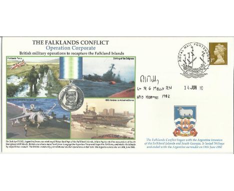 Falklands Conflict Operation Corporate cover no 14 of 20 signed by Richard Graham Melly. Good condition.