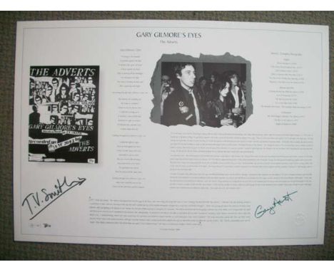  Punk band The Adverts signed limited edition poster. Stunning limited edition Music Gr8s poster of late 1970's punk band The