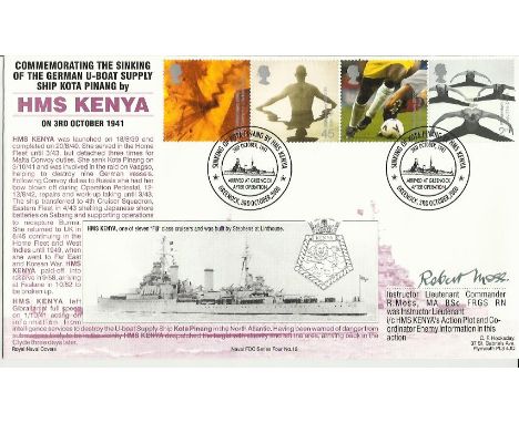 3rd October 2000 Commemorating the Sinking of the U-Boat Supply Ship Kota Pinang by HMS Kenya Hockaday Navy cover. Greenock p