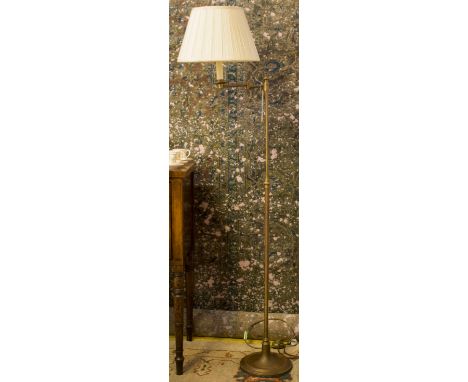 BESSELINK AND JONES 'SMARTIE MAJOR' SWING ARM FLOOR LAMP, with a pleated cream shade, approx 163cm H extended.