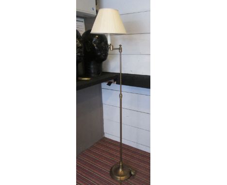 BESSELINK AND JONES 'SMARTIE MAJOR' SWING ARM FLOOR LAMP, with a pleated cream shade, approx 161cm H extended.