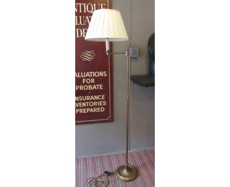 BESSELINK AND JONES 'SMARTIE MAJOR' SWING ARM FLOOR LAMP, with a pleated cream shade, approx 162.5cm H extended.