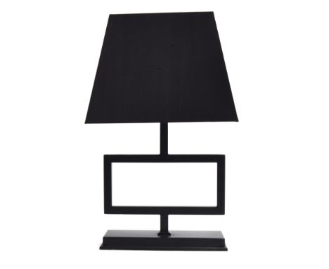 A black metal Jim Lawrence table lamp, 58cm high including shade