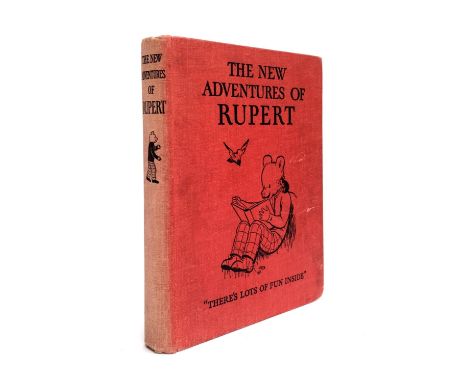First Rupert Annual 1936, The New Adventures of Rupert, red black cloth covers, published by The Daily Express, 124 pages 