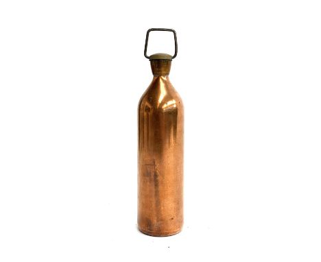 A vintage copper flask/bottle with screw top, approx. 28cmH 