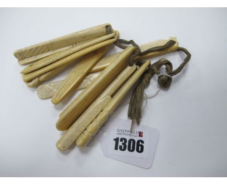 XIX Century Bone Teethers, in the form of scissors, axe, fish, etc.