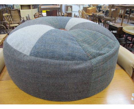 A Harris Tweed Circular Pouffe.