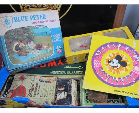 Disney Movee Cavalcade, containing, holographic stickers, Pelham puppet, Blue Peter jigsaw, Vexir and Geduldspiele, other toy