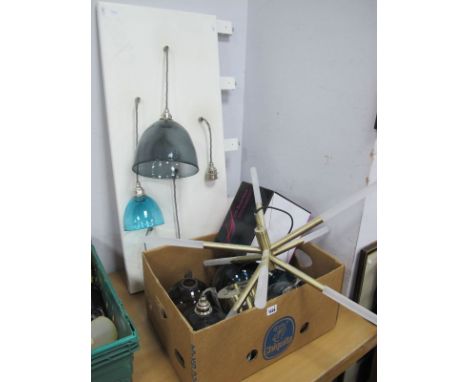 Made.Com Eight Pointed Ceiling Light, cd boombox, Curiousa &amp; Curiouse Bespoke white metal ceiling light, with six hanging