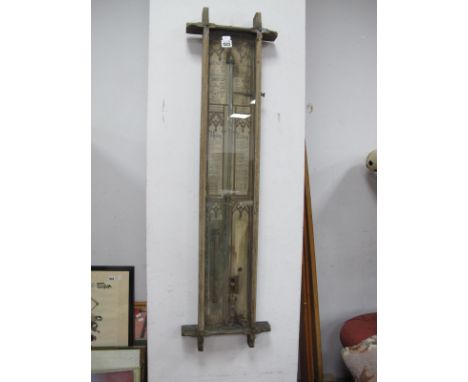 Admiral Fitzroys Barometer, (thermometer absent), in display case, 105cm high.