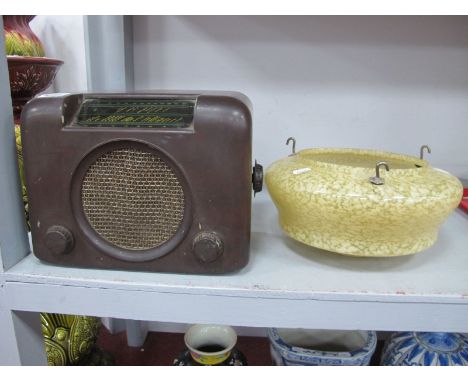 A Bush Radio Type DAC.90, mottled glass light shade. (2)