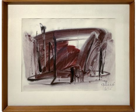 Tempera on paper 24x32 cm, framed 36x44 cm  Signed Alicò '64 bottom right  Giovanni Alicò was born in Catania in 1906. A self