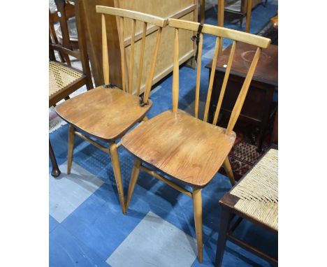 A Pair of Ercol Spindle Back Chairs 