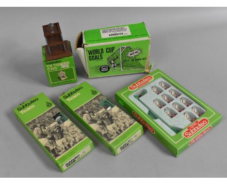 A Small Collection of Vintage Subbuteo to Include Teams, TV Tower, World Cup Goals 
