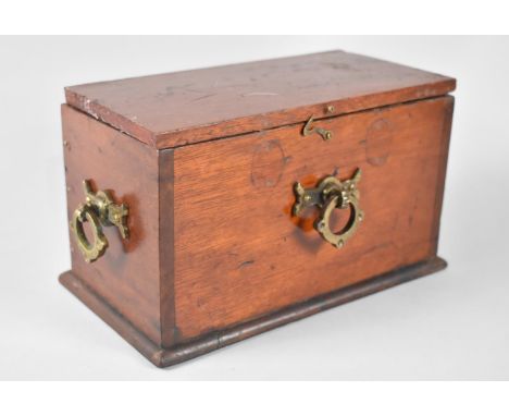 A Late Victorian Mahogany Box with Brass Handles Containing a Set of Forty Coloured Magic Lantern Slides, "All Round The Worl