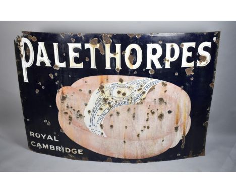 A Large Enamel Advertising Signed for Palethorpes' Royal Cambridge Sausages, 183x123cms 