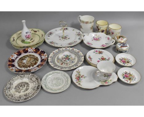 A Collection of Various Ceramics to Comprise English 19th Century Floral Decorated Mugs, Royal Albert Moss Rose Cup and Sauce