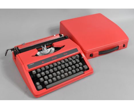 A Vintage Red Fox Manual Portable Typewriter by W H Smith 