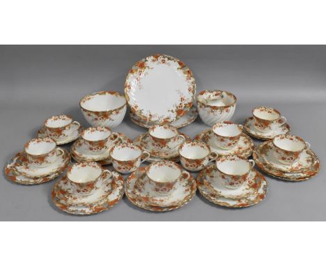 An Edwardian Imari Trim Pattern Tea Set to Comprise Cups, Saucers, Jug, Slop Bowls, Side Plates etc (Some Condition Issues et